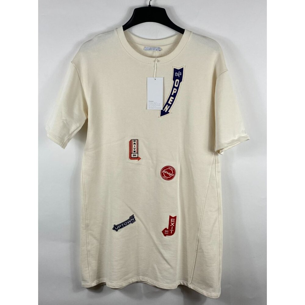 Zara Trafaluc Collection Season Pullover Shirt Dress With Patches M NWT F139